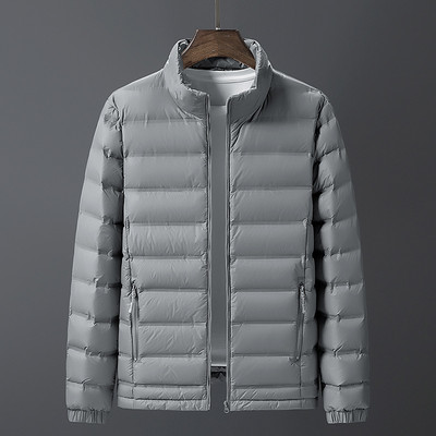 jesen zima nova muška lagana perjanica Modna mladenačka ležerna samostojeća ovratnica bijeli kaput s pačjim perjem XL 6XL 7XL 8XL