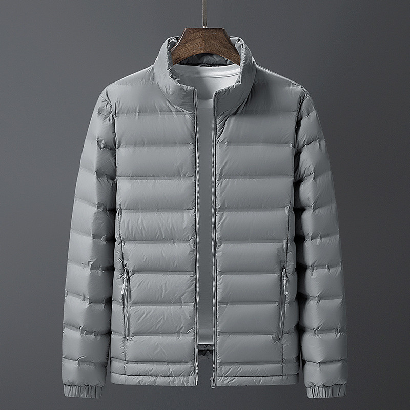 jesen zima nova muška lagana perjanica Modna mladenačka ležerna samostojeća ovratnica bijeli kaput s pačjim perjem XL 6XL 7XL 8XL