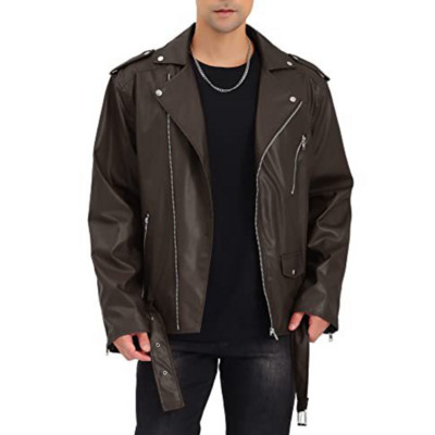 Ανδρικό μπλε μαύρο δερμάτινο μπουφάν συν μέγεθος 5XL μοτοσικλέτα πανκ παλτό ανδρικά vintage casual μπουφάν chaqueta moto hombre