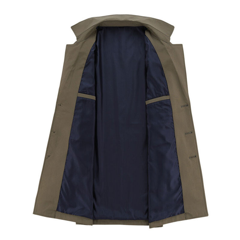 Meeste tuulejope Vintage must armee roheline kevad sügis äri kraavi meeste rinnaga retro klassikaline pikk mantel