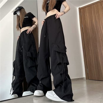 Γυναικείο παντελόνι χιπ χοπ Y2K Cargo Κορεατικό ψηλόμεσο φαρδύ, κομψό σχέδιο, μασίφ παντελόνι Streetwear Harajuku Big Pockets Casual παντελόνι
