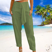 Νέο καθημερινό μονόχρωμο μακρύ παντελόνι για γυναίκες μόδα Κομψό παντελόνι γραφείου με φερμουάρ ψηλόμεσο παντελόνι στο κάτω μέρος Street Wear 5 Χρώμα