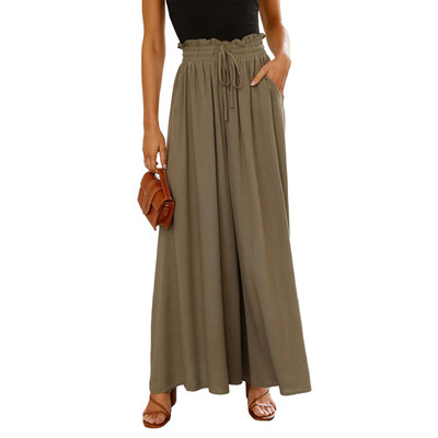 Fashion-forward Flowy παντελόνι για γυναίκες για κάθε περίσταση Παντελόνι από πολυεστέρα με λεπτό στυλ Γυναικείο παντελόνι για τα πόδια Flowy Orange s 1