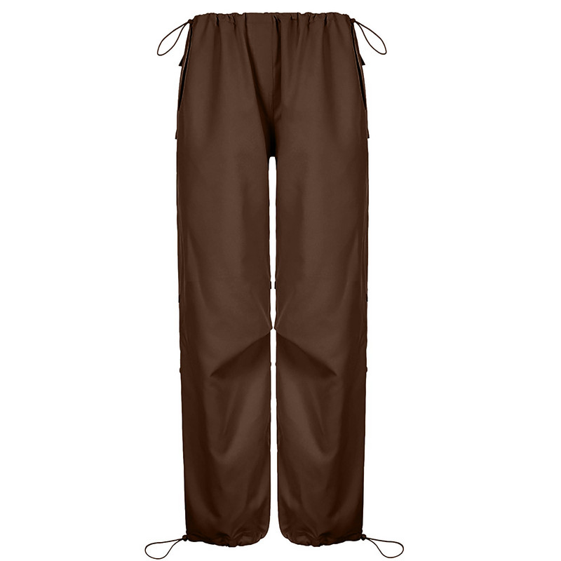 Y2k Cargo Püksid Naiste Madala vöökohaga pingutusnööriga dressipüksid Tänavarõivad Vintage kottis laia säärega püksid Suured püksid Jogger dressipüksid