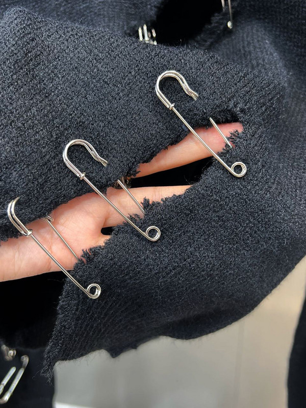 HIGH STREET Νεότερο φθινόπωρο 2023 Φθινόπωρο πουλόβερ σχεδιαστή Γυναικείο πουλόβερ με στρογγυλή λαιμόκοψη Πλεκτό πουλόβερ με σχέδιο καρφίτσας