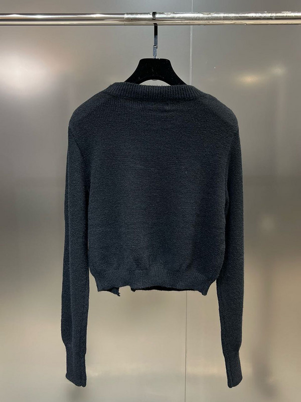 HIGH STREET Νεότερο φθινόπωρο 2023 Φθινόπωρο πουλόβερ σχεδιαστή Γυναικείο πουλόβερ με στρογγυλή λαιμόκοψη Πλεκτό πουλόβερ με σχέδιο καρφίτσας