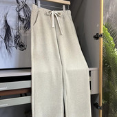 Есен и зима 2023 г. Нови широки ежедневни панталони с връзки и еластична талия плюс поларени широки ежедневни панталони с прави крачоли Дамски дрехи за жени