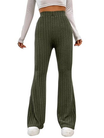 Γυναικείο παντελόνι ελαστικό στη μέση Dressy Casual Petite Tummy Control Καμπάνα κάτω με φουντωτό παντελόνι Bootcut Παντελόνι Streetwear