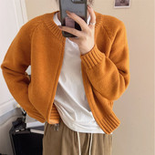 Πλεκτό με φερμουάρ Γυναικεία ζακέτα Vintage 2023 Άνοιξη Φθινόπωρο Χειμώνας Off White Jumpers Εξωτερικά Πουλόβερ Μπουφάν Y2k Παλτό Πουλόβερ