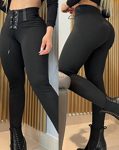 Γυναικεία παντελόνια 2023 Φθινοπωρινά φθινοπωρινά παντελόνια με κορδόνια με κορδόνια στενό παντελόνι για γυναίκες Casual μακρύ παντελόνι Y2K Νέα streetwear