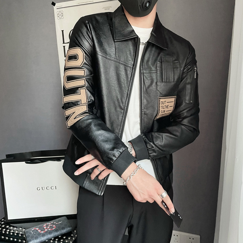 Κορεάτικο στυλ Slim Fit Trend Δερμάτινα μπουφάν Ανδρικά μπουφάν Ανδρικά μπουφάν Ανδρικά δερμάτινα μπουφάν για την άνοιξη και το φθινόπωρο Ανδρικά νέα S-3XL