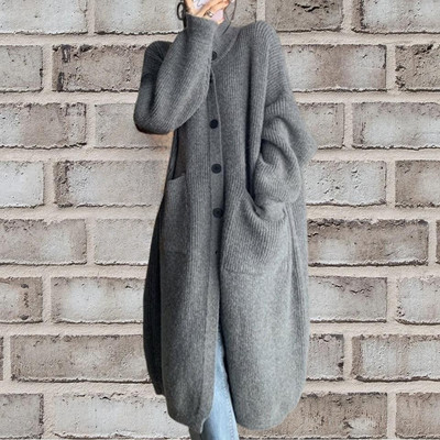 Pikk kootud kampsun naiste vintage 2023 tasku kevad-sügis talvetriibulised džemprid Ülerõivad kampsunid Y2k kampsun mantel jakk