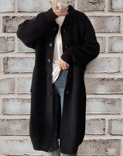 Pikk kootud kampsun naiste vintage 2023 tasku kevad-sügis talvetriibulised džemprid Ülerõivad kampsunid Y2k kampsun mantel jakk