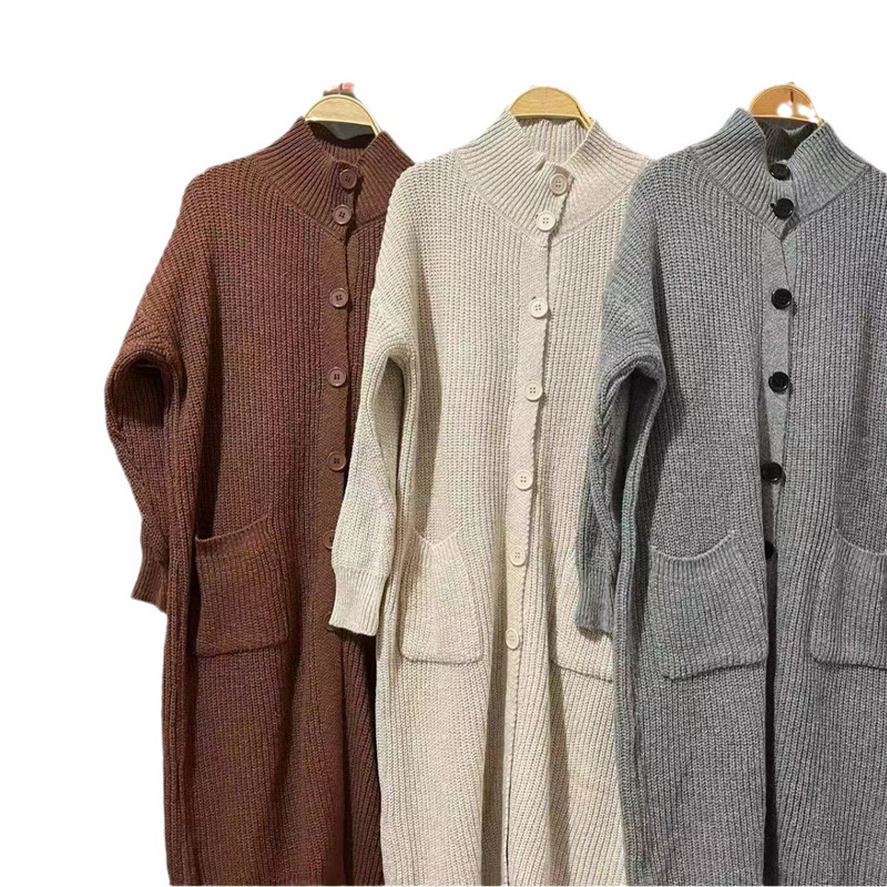 Pikk kootud kampsun naiste vintage 2023 tasku kevad-sügis talvetriibulised džemprid Ülerõivad kampsunid Y2k kampsun mantel jakk
