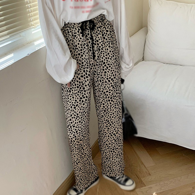 2023 Άνοιξη Φθινόπωρο Γυναικεία λεοπάρ στάμπες casual παντελόνι Νέα μόδα καυτές πωλήσεις Ψηλόμεση streetwear Γυναικείο φαρδύ παντελόνι