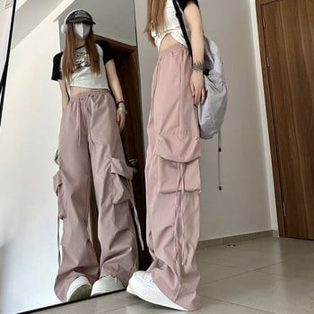 Y2k Cargo Παντελόνι για Γυναικεία Harajuku Streetwear Φαρδύ παντελόνι αλεξίπτωτο με φαρδύ πόδι Γυναικείο κορεατικό έντονο στυλ για τζόκινγκ