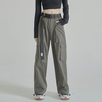 American Hiphop Pocket Wear Workwear Παντελόνι Ins Street Vibe Loose Εφαρμογή ίσιο πόδι Casual παντελόνι Μοντέρνο γυναικείο παντελόνι σε στυλ ρετρό