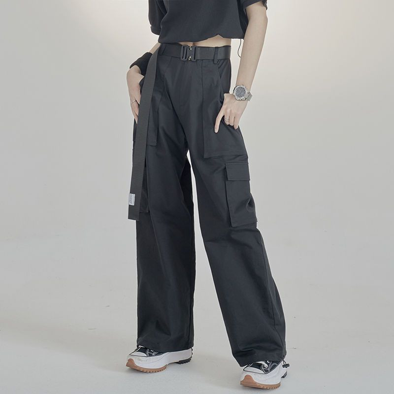 American Hiphop Tasku tööriiete püksid Ins Street Vibe lahtised sirge jalaga vabaaja püksid Trendikas retrostiilis naiste püksid