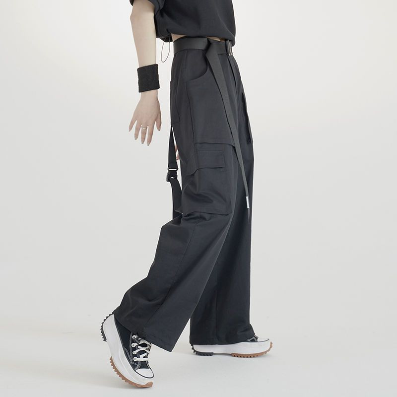 American Hiphop Tasku tööriiete püksid Ins Street Vibe lahtised sirge jalaga vabaaja püksid Trendikas retrostiilis naiste püksid
