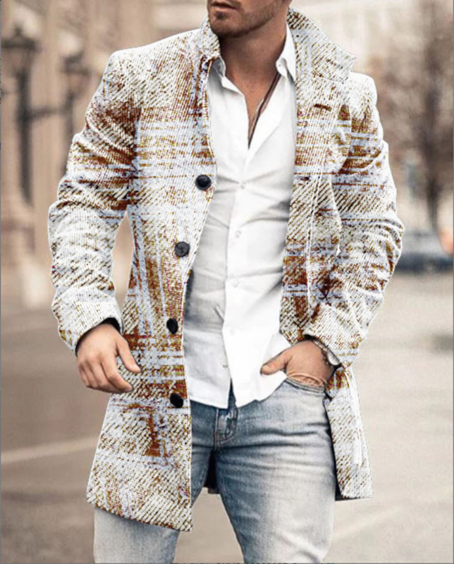 Δημοφιλές παλτό 2022 Ευρωπαϊκό και Αμερικάνικο Χειμώνα Νέο μάλλινο γιακά Ανεμοδράστη με μεσαία μακριά τσέπη casual παλτό