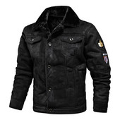 ανδρικά μπουφάν Thicken Faux Fur Fleece Jacket ανδρικό Loose Lambs Wool Lapel Pocket Outerwear Winter Chic Μονόστητο παλτό Street