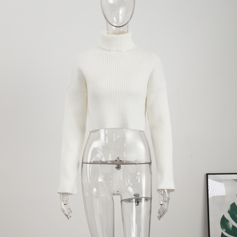 Naiste lühike kilpkaelusega silmkoeline kampsun, õhuke, soe ja massiivne naiste kampsun 2023. aasta kevade vabaaja soonikuga naiste kampsunid