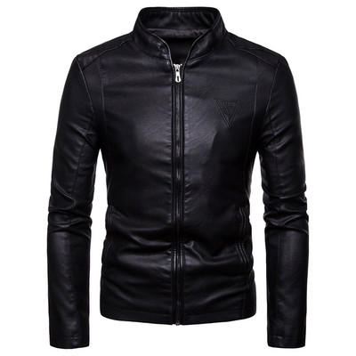 Casual Pu nahast mantel Tõmblukk Mood Meeste Sügis Talvine Soe pikkade Varrukatega Jope Brändi Kvaliteetne mantel Top Sobretudo Masculino
