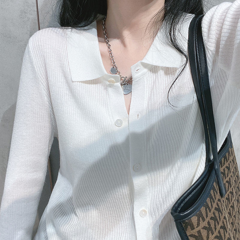 Stiilne revääriga silmkoeline nööbiga lahtine Korea kampsun kampsunid naisteriided 2022. aasta sügis, uued vabaaja topid.