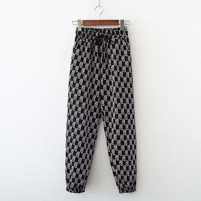 Γυναικείο ψηλόμεσο παντελόνι casual 2023 Νέο φθινοπωρινό κολάν άνοιξη Παντελόνι Φαρδύ καλοκαιρινό τύπωμα Φούτερ Μαύρο παντελόνι Γυναικείο