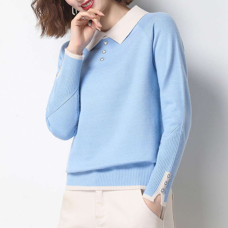 Lihtne õhuke naiste kampsun Sügis, kevad Korea mood Kootud Pulloverid Must Valge Kampsun Pehmed Pusad Naiste Pull