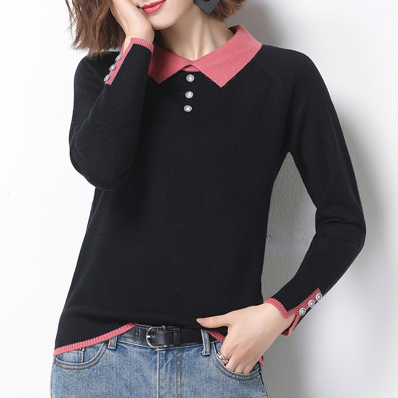 Lihtne õhuke naiste kampsun Sügis, kevad Korea mood Kootud Pulloverid Must Valge Kampsun Pehmed Pusad Naiste Pull