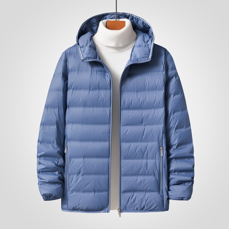 Meeste kerge termosulejope 2022 sügis-talvine uus Casual mood kapuutsiga õhuke sulejope XL 6XL 7XL 8XL