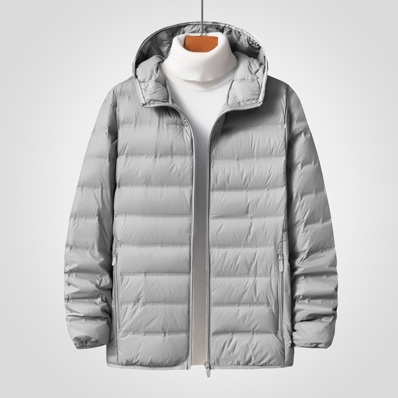 Meeste kerge termosulejope 2022 sügis-talvine uus Casual mood kapuutsiga õhuke sulejope XL 6XL 7XL 8XL