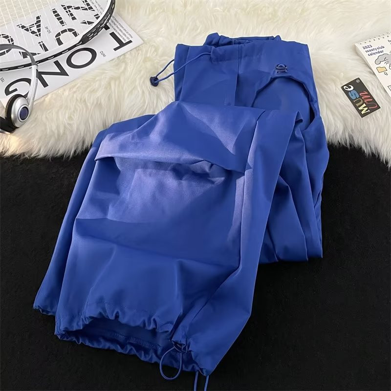 Naiste püksid Solid Punk Vaba aeg Taskud Plisseeritud püksid Keskmine vöökoht Mugav klassikaline koolitüdruku šikk Trendikas lihtne tehniline riietus