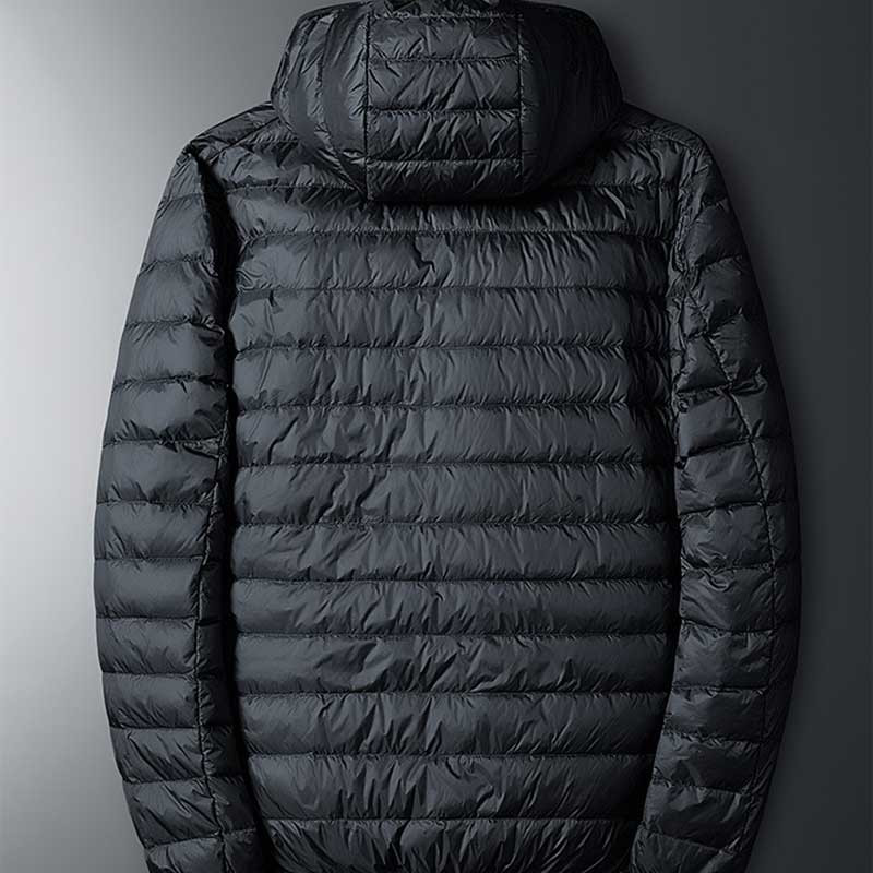 Πουπουλένια χειμωνιάτικα ανδρικά βελούδινα ζεστά μπουφάν Ανδρικά ελαφριά συσσώρευση θερμότητας Αντιανεμικά πουπουλένια μπουφάν Ανδρικό παλτό με κουκούλα