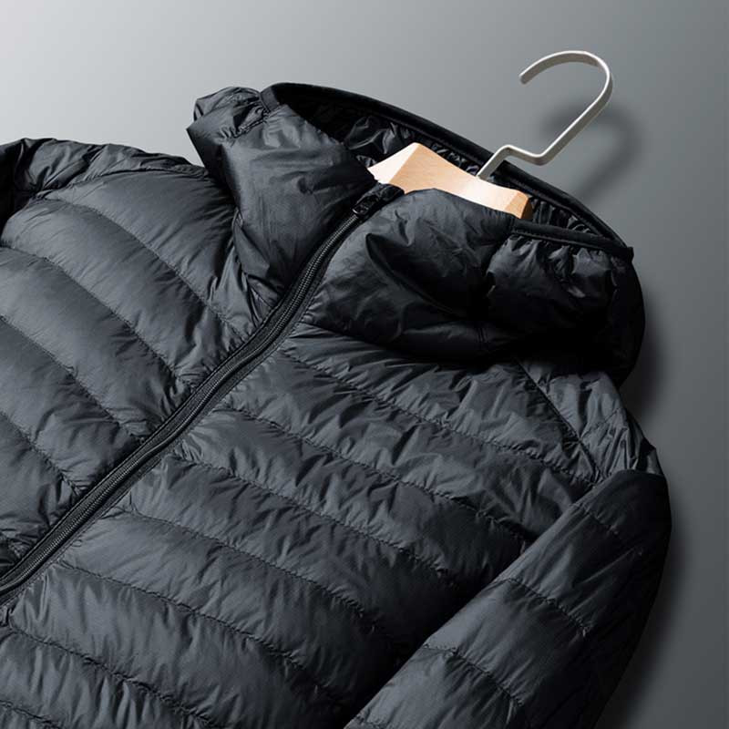 Πουπουλένια χειμωνιάτικα ανδρικά βελούδινα ζεστά μπουφάν Ανδρικά ελαφριά συσσώρευση θερμότητας Αντιανεμικά πουπουλένια μπουφάν Ανδρικό παλτό με κουκούλα