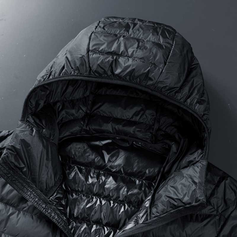 Πουπουλένια χειμωνιάτικα ανδρικά βελούδινα ζεστά μπουφάν Ανδρικά ελαφριά συσσώρευση θερμότητας Αντιανεμικά πουπουλένια μπουφάν Ανδρικό παλτό με κουκούλα