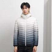 Νέο ανδρικό ανοιχτό τζάκετ μαύρο μεγάλου μεγέθους Χειμερινό μπουφάν Μαλακό ζεστό ανδρικό χειμωνιάτικο παλτό Κορεατικό ανοιχτό πουπουλένιο παλτό με κουκούλα