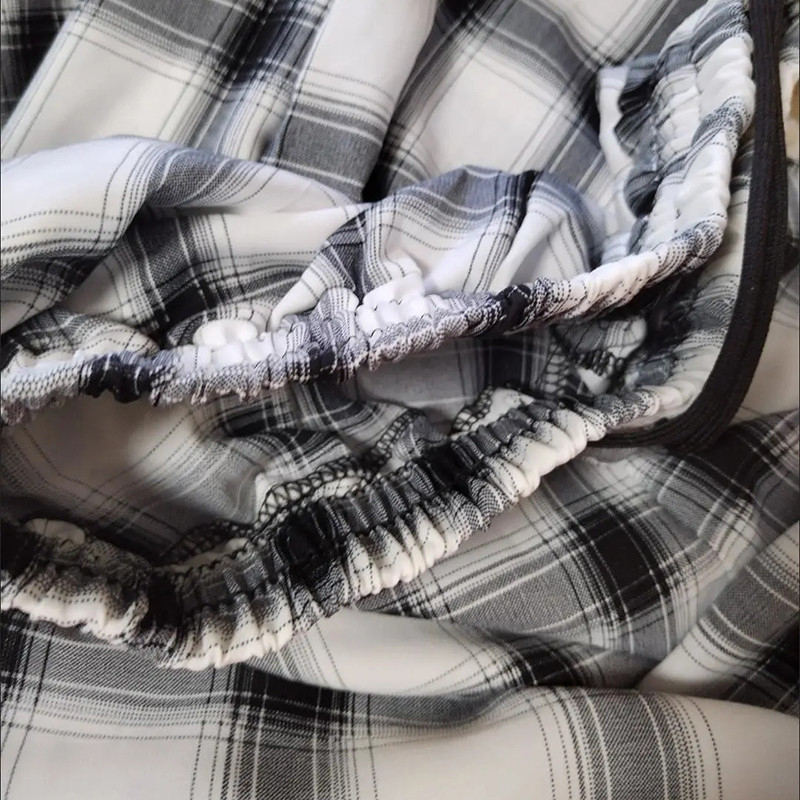 Καρό Spliced Oversized 4xl Καλοκαιρινό φαρδύ παντελόνι Κορεατικό φαρδύ casual ίσιο παντελόνι Γυναικεία μόδα ψηλόμεσο παντελόνι