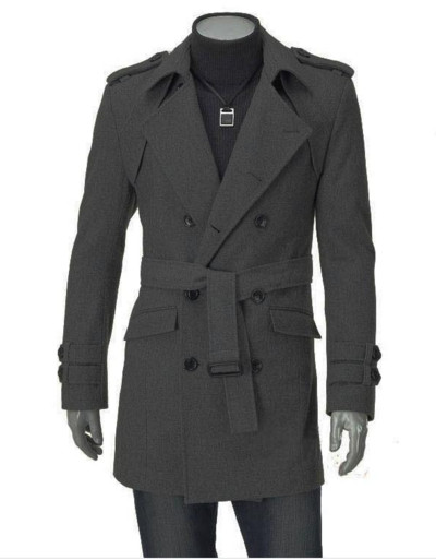 Korea stiilis meeste tugev tuulepluus, kaherealine keskmise pikkusega äriline vabaaja sügistalvine meeste mantel