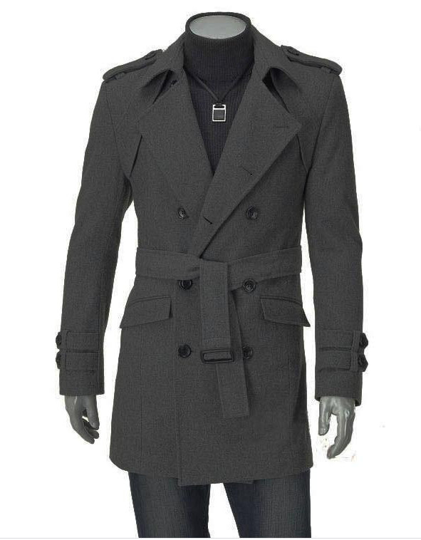 Korea stiilis meeste tugev tuulepluus, kaherealine keskmise pikkusega äriline vabaaja sügistalvine meeste mantel