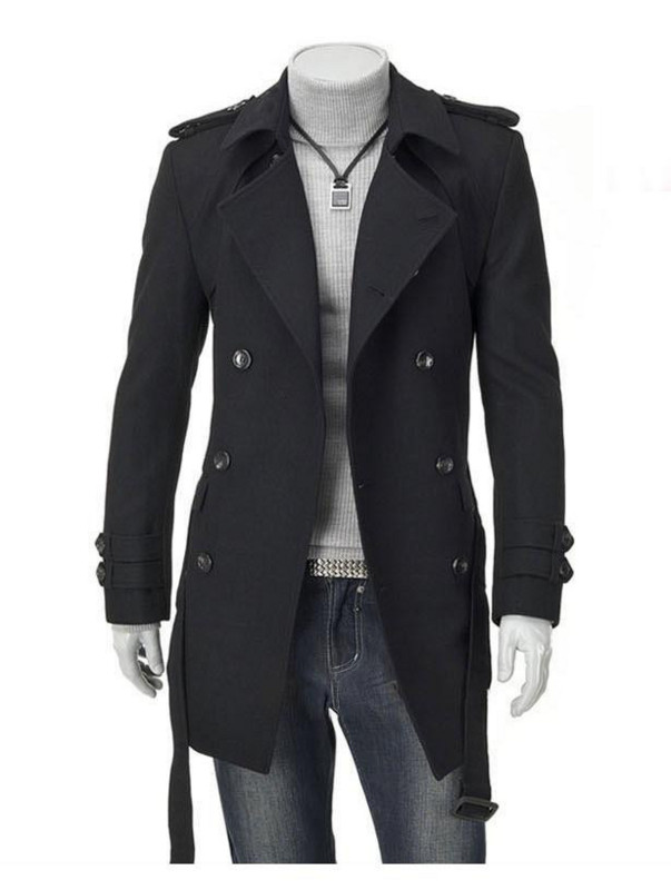 Korea stiilis meeste tugev tuulepluus, kaherealine keskmise pikkusega äriline vabaaja sügistalvine meeste mantel