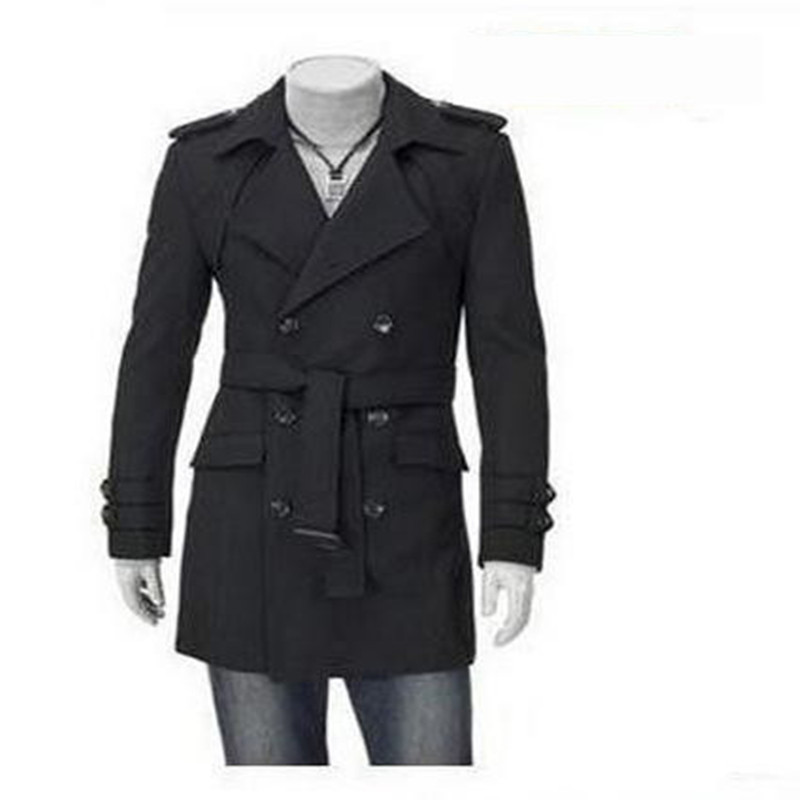 Korea stiilis meeste tugev tuulepluus, kaherealine keskmise pikkusega äriline vabaaja sügistalvine meeste mantel