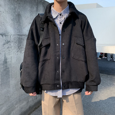Vuneni kaput Muškarci Oversize S velikim džepom Jednobojna zimska topla mješavina Slobodno vrijeme Novi trendi Višeslojna Ulzzang Chic visokokvalitetna muška odjeća