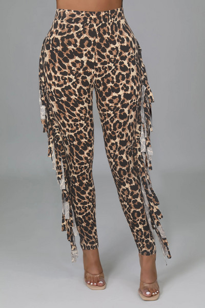 Camuflage Leopard Print Tutt Püksid Pliiats Naiste Kõrge vöökohaga Retuusid Klubirõivad Kitsad püksid Pidu Ööklubi Bodycon Püksid