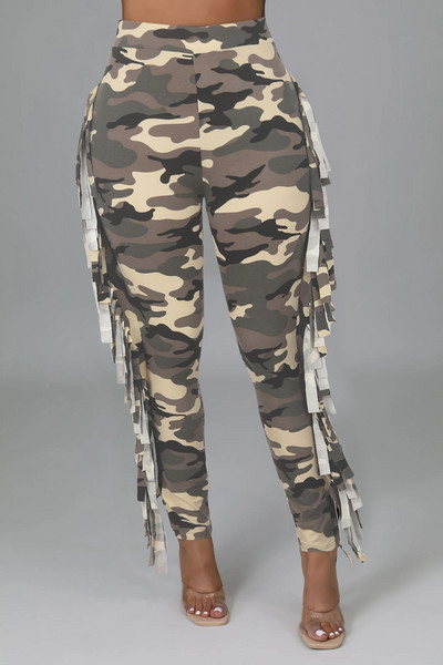 Camuflage Leopard Print Tutt Püksid Pliiats Naiste Kõrge vöökohaga Retuusid Klubirõivad Kitsad püksid Pidu Ööklubi Bodycon Püksid