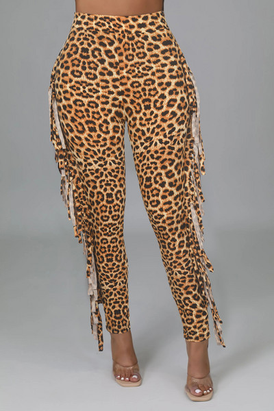 Camuflage Leopard Print Tutt Püksid Pliiats Naiste Kõrge vöökohaga Retuusid Klubirõivad Kitsad püksid Pidu Ööklubi Bodycon Püksid
