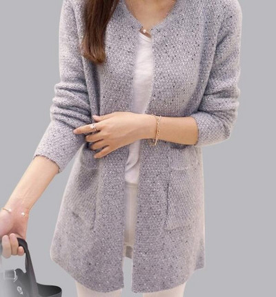 ποικιλόχρωμη άγρια πλεκτή τσέπη tricot pull γυναικεία ρούχα ζακέτα τρίχα γάτας μακρυμάνικο πουλόβερ μπλε, κόκκινο, ροζ, μπλε, μπεζ, γκρι