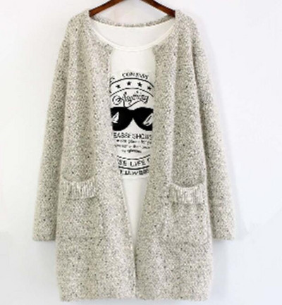 ποικιλόχρωμη άγρια πλεκτή τσέπη tricot pull γυναικεία ρούχα ζακέτα τρίχα γάτας μακρυμάνικο πουλόβερ μπλε, κόκκινο, ροζ, μπλε, μπεζ, γκρι