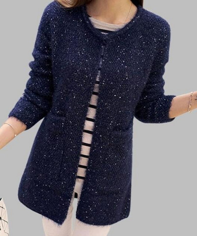 ποικιλόχρωμη άγρια πλεκτή τσέπη tricot pull γυναικεία ρούχα ζακέτα τρίχα γάτας μακρυμάνικο πουλόβερ μπλε, κόκκινο, ροζ, μπλε, μπεζ, γκρι